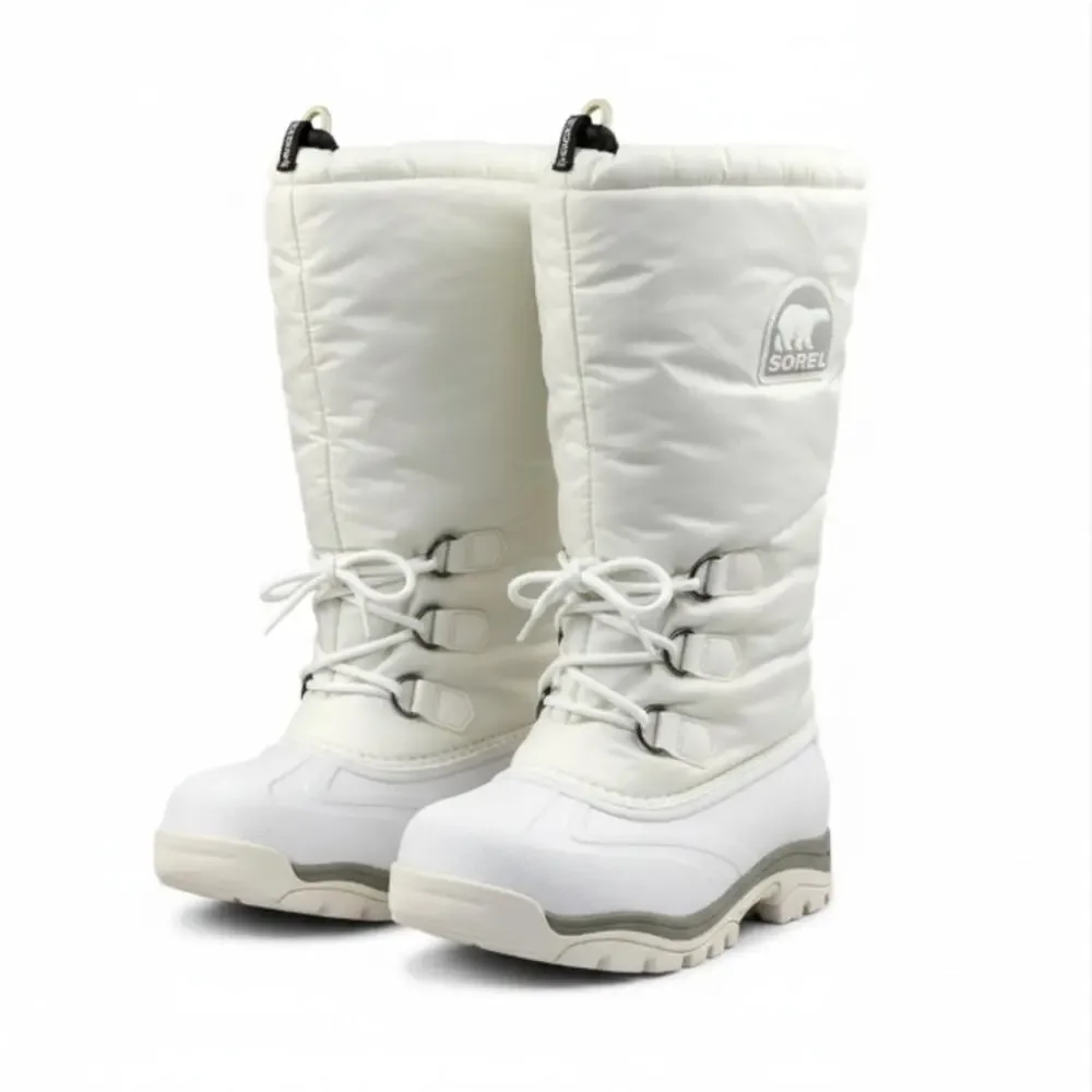 SOREL Snowlion Insulated Knee High Winter Boots Sz 9 White Cozy Stylish Durable